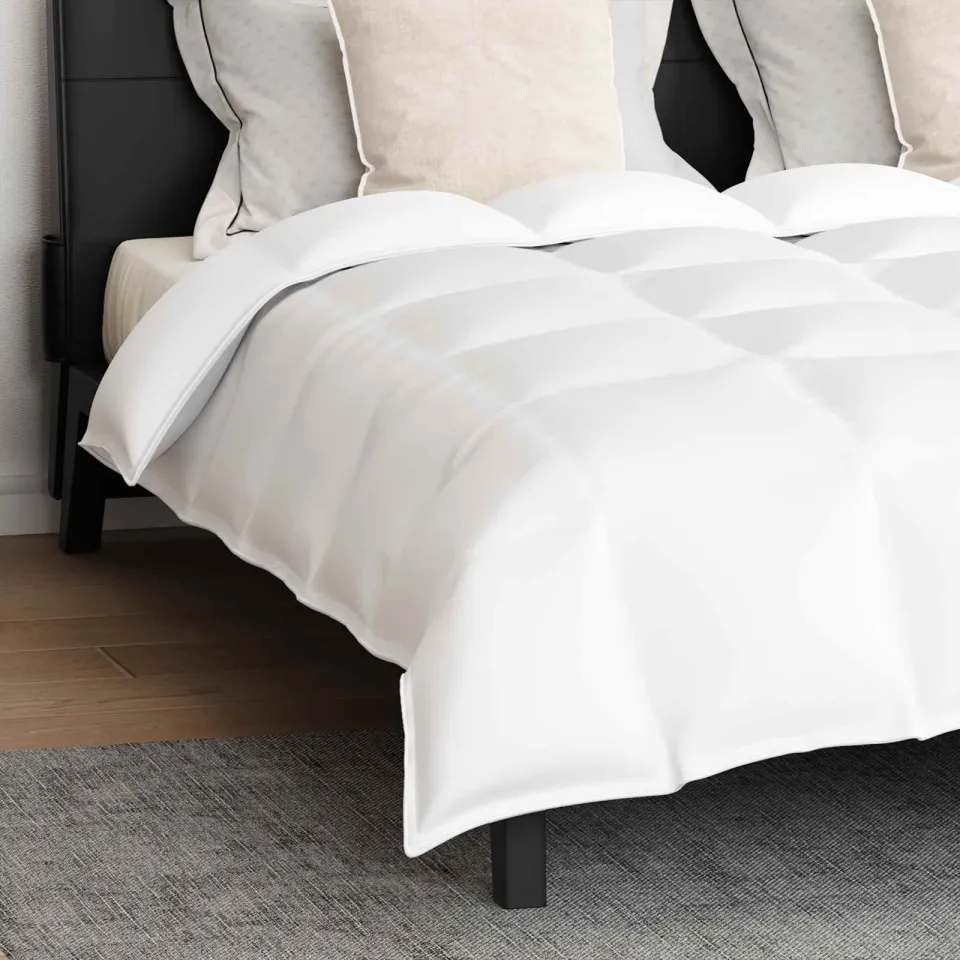 vidaXL Dekbed Set met kussen 3 st Wit Donsveertjes, foto 4
