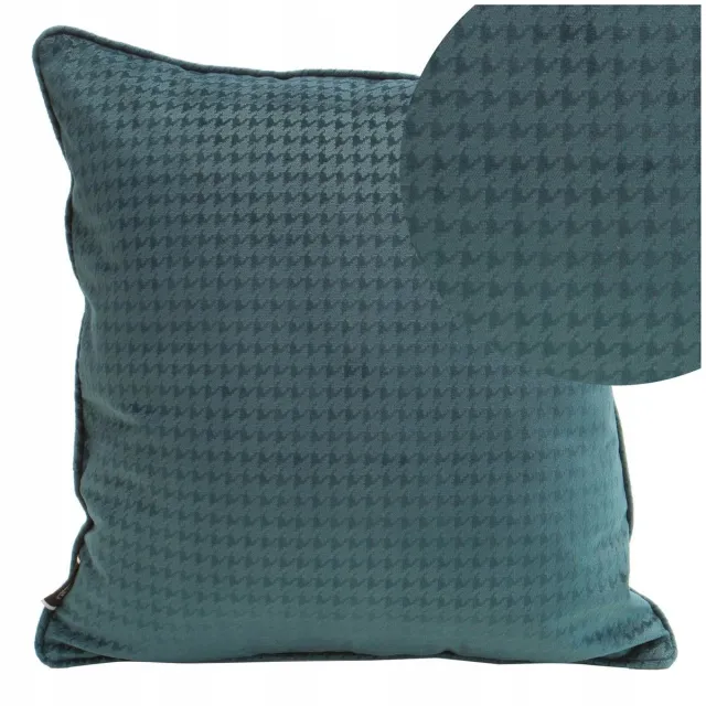 Eurofirany Decoratieve Kussenhoes Amelia 40x40cm Velours Pepita Blauw