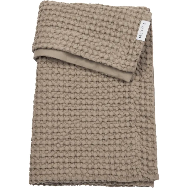 Meyco wafel wiegdeken taupe