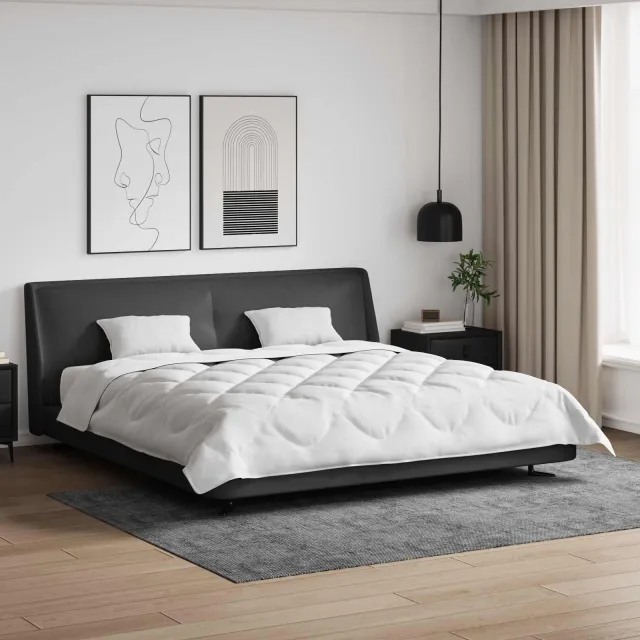 vidaXL Dekbed met kussen 3 st Wit Microvezel