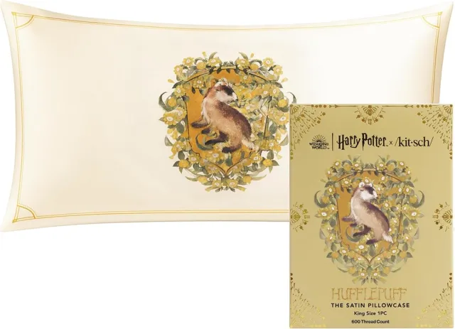 kitsch x Harry Potter Hufflepuff satijnen kussensloop met rits meerkleuren