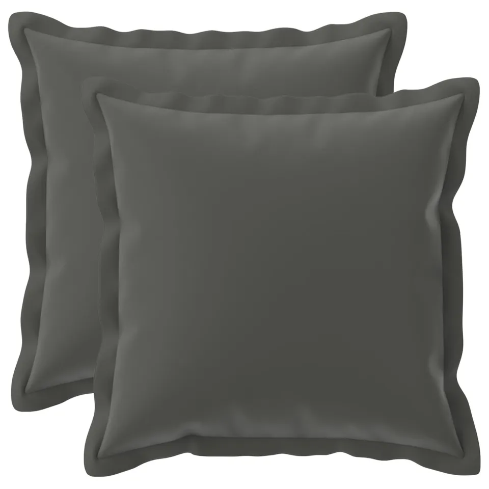 vidaXL Kussensloop 2 st HOUTEN Antraciet 40 x 40 cm Polyester, foto 3