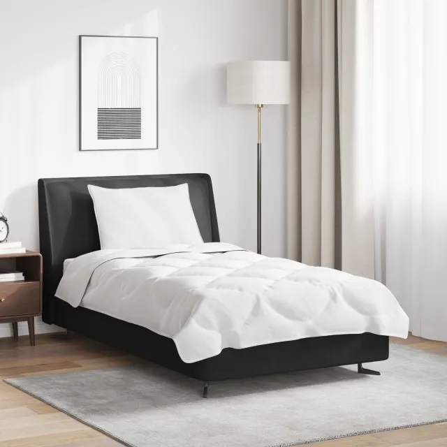vidaXL Dekbed Set met kussen 2 st Wit Microfibre