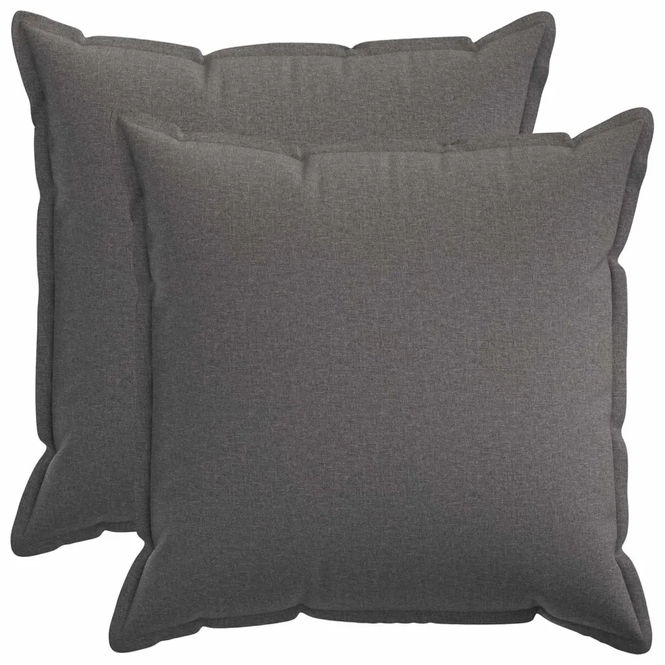 vidaXL Kussensloop 2 st HOUTEN Lichtgrijs 55 x 55 cm Faux Linnen, foto 3