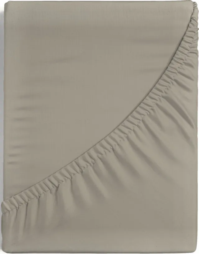 SENZATIONE katoen satijn Hoeslaken Topper Nougat Taupe - 160x200+15