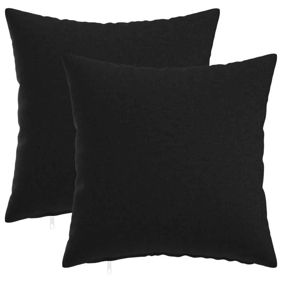 vidaXL Kussensloop 2 st HEERLEN Zwart 40 x 40 cm Stof, foto 3