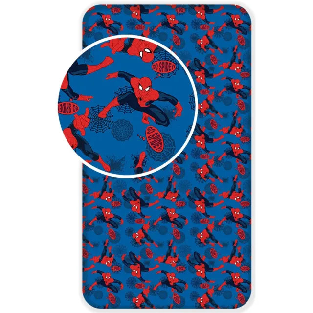 jerry fabrics Spiderman Hoeslaken - Katoen Blauw/rood