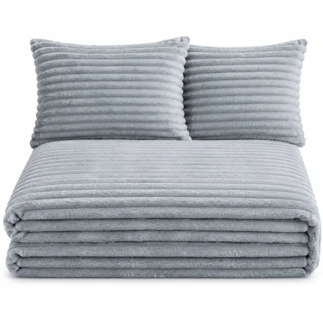 SWGOTA Grijs hoeslaken 180 x 200 cm met ribstructuur - voor matrassen tot 30 cm dik - 1 stuk