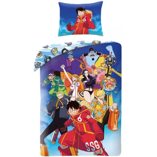 One Piece dekbedovertrek SSG 140 x 200 cm - 70 x 90 cm - microvezel Multicolor