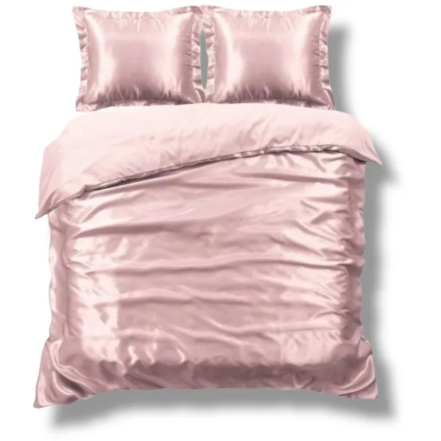 Beauty Silk Dekbedovertrek - 200x200/220 - Glans Satijn - Licht Roze Lichtroze
