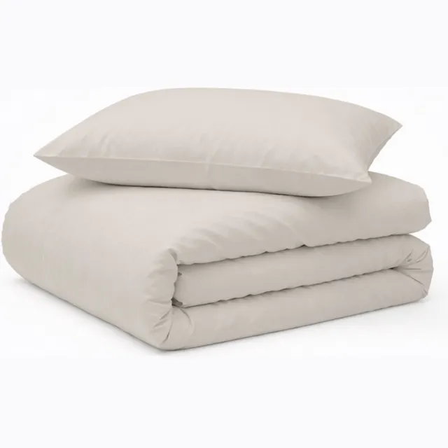 decoware HiP Dekbedovertrek Uni - Lichtzand - Katoensatijn - Inclusief kussensloop - Eenpersoons - 140x220 + 60x70 cm