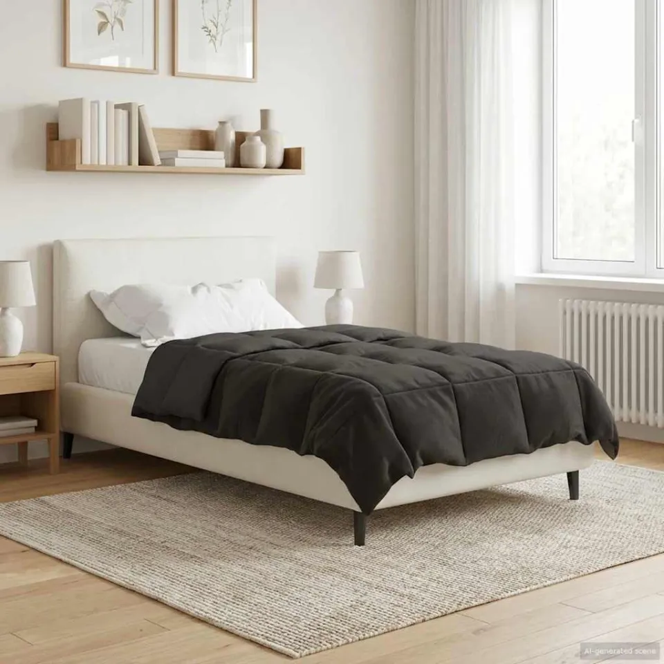 vidaXL Zomer Dekbed 155 x 200 cm Zomer Microfiber (100% polyester) anthraciet, foto 4