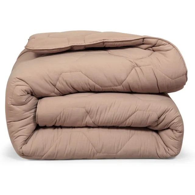 DoubleDry 2 in 1 Dekbed 140x200 - Eenpersoons wasbaar dekbed zonder overtrek - taupe