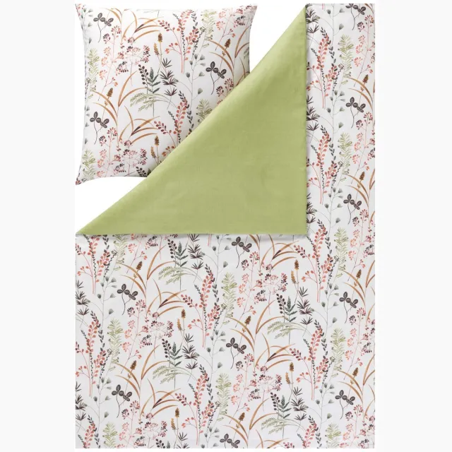 Estella Maria - Dekbedovertrekset - Mako-katoensatijn - 200 x 220 cm - 3-delig Groen