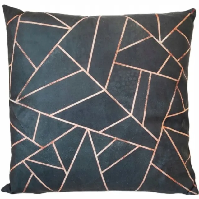 Granda Decoratieve Kussenhoes 45x45cm - Zwart Geometrisch Grafisch Patroon