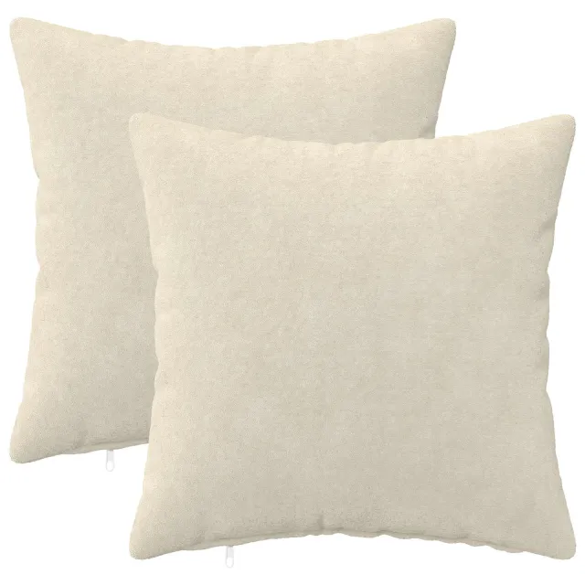 vidaXL Kussensloop 2 st HEERLEN Crèmekleurig 35 x 35 cm