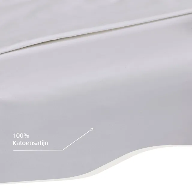 TEMPUR Home by TEMPUR® Topper Hoeslaken - Wit – 180 x 200 x 9 cm – Katoensatijn – Hoeslaken Strijkvrij – Geschikt voor Droger