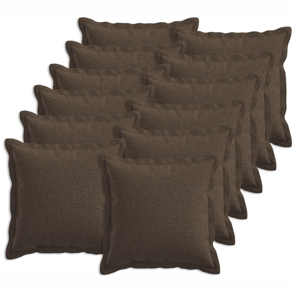 vidaXL Kussensloop 12 st HOUTEN Taupe 50 x 50 cm Faux Linnen, foto 3