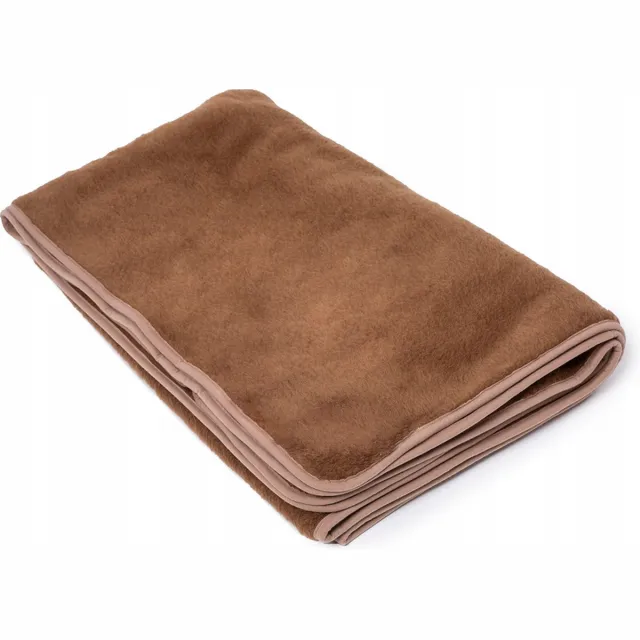 OnceDoce® Wollen Deken 100% Wol Merino & Kameel Blend - Mocha - OnceDoce® 450 g/m² Heerlijk Zacht Ademend en Warm - Wasbaar - 200x220cm bruin