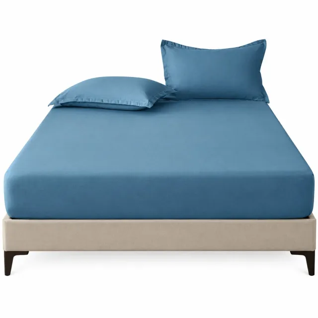 SWGOTA Blauw hoeslaken 137 x 190 cm - polyester, effen uitvoering