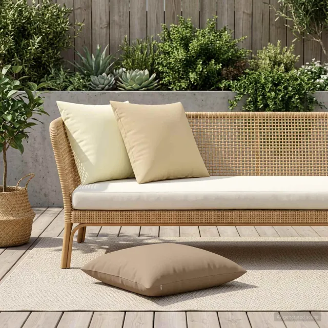 vidaXL Kussensloop 2 st HEERLEN Crèmekleurig 60 x 60 cm Polyester