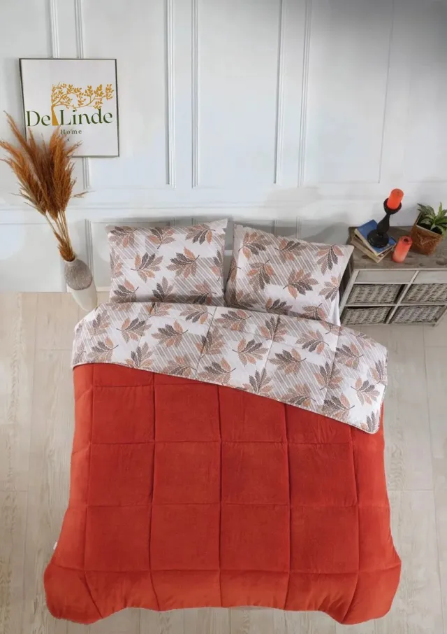 De Linde Home Dekbed zonder overtrek - Inclusief Kussensloop - Koningsdag - Oranje - ca. 160x220 cm - Eenpersoons - 2 in 1 Dekbed - Teddy - Zacht & Hypoallergeen - 4 Seizoenen - Dubbelzijdig - Wasbaar - Ultra Soft - De Linde Home