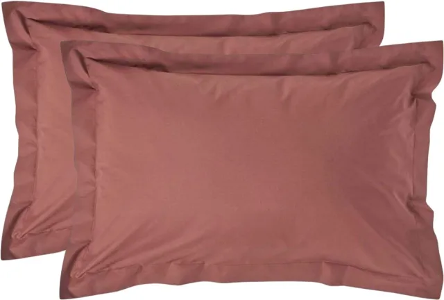 Homescapes Kussensloop 50x75 cm met Rand (Oxford) Set van 2 – Chocoladebruin – 100% Egyptisch Perkal Katoen – 200 TC
