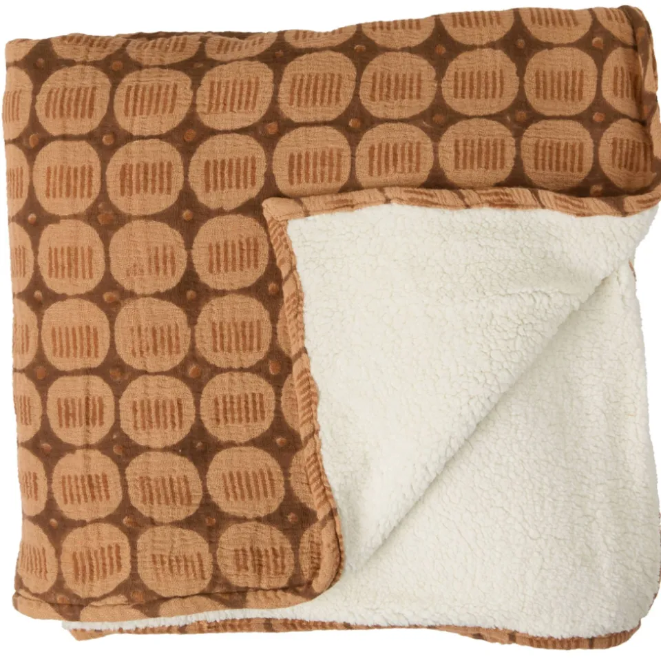 NOUS Living grafische plaid Kady 130x180 cm bruin/terra, foto 3