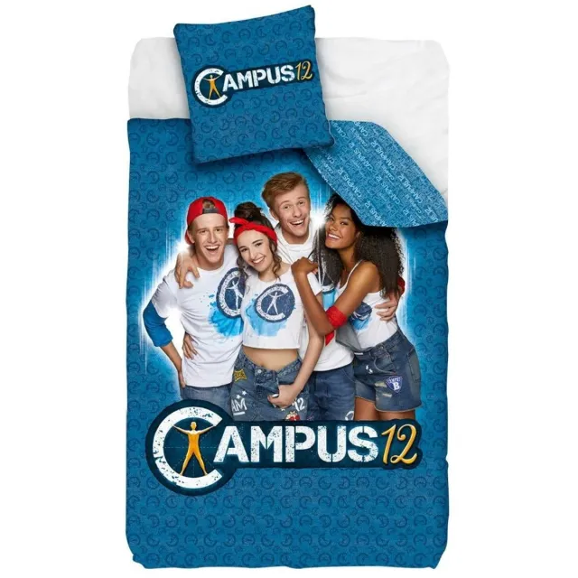 Campus 12 Dekbedovertrek – Eenpersoons – 140x200 cm Blauw