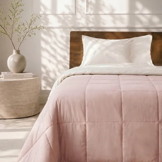 HOOMstyle Wasbaar dekbed zonder overtrek - Light 100 g/m² - 180x220cm - Potpourri Roze