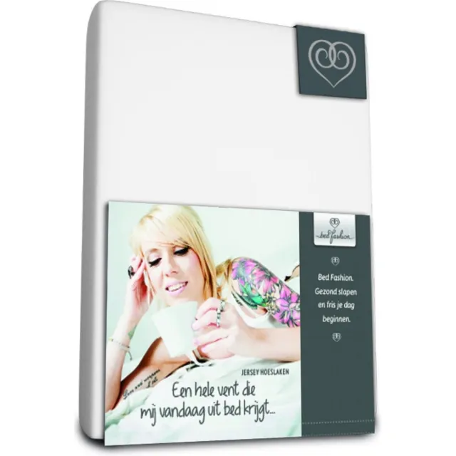Bed-Fashion jersey topdek split hoeslaken Wit - 160 x 200 cm - Wit