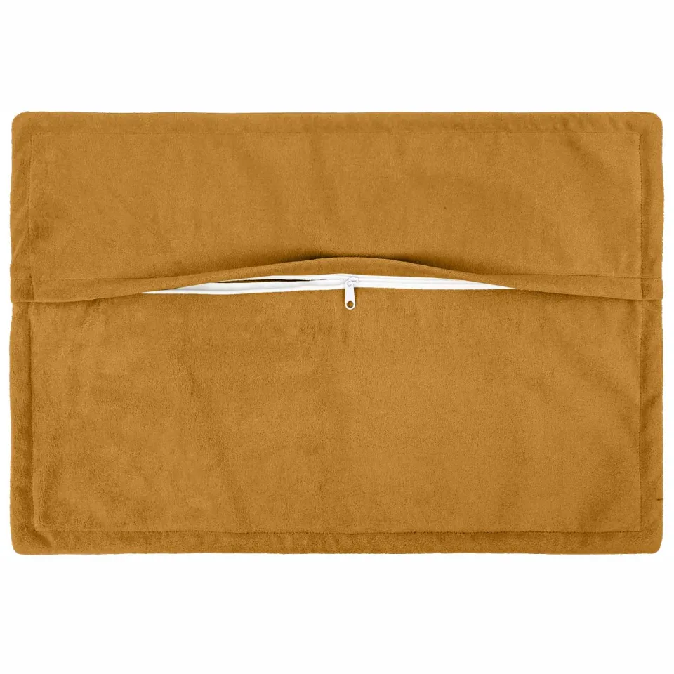 vidaXL Kussensloop 6 st HOUTEN Geel 30 x 50 cm Microfiber Fleece, foto 3