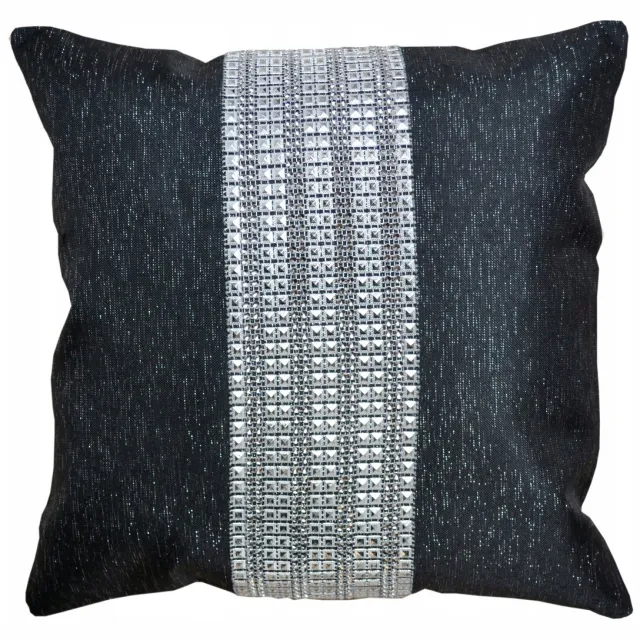 Jedeka Decoratieve Kussenhoes Glamour Zwart 50x50 cm met Zilveren Accenten Zwart met zilveren accenten