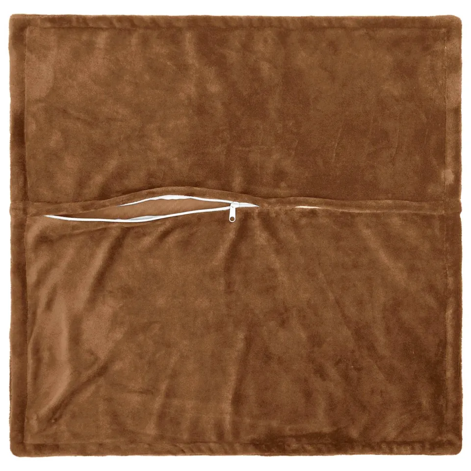 vidaXL Kussensloop 6 st HOUTEN Licht Bruin 35 x 35 cm Flanel, foto 4