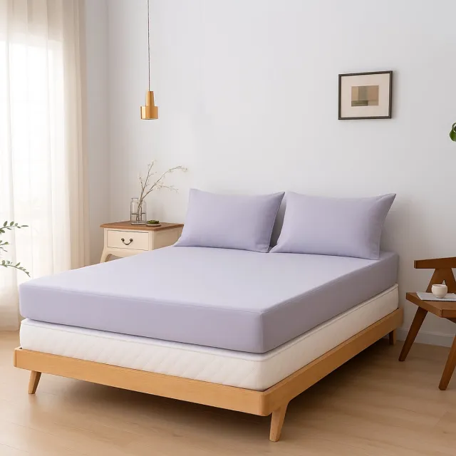 Boomba Bamboo Bamboe hoeslaken Lavender Mist lila 180x220 cm – Topdekmatras hoeslaken, zacht, ademend & hypoallergeen | Boomba Bamboo®