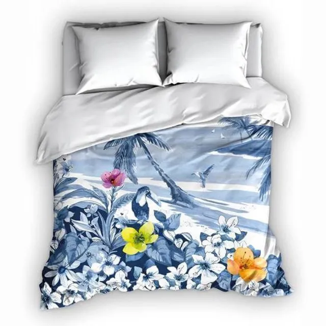 Satin D Or Satin d'Or Blue Lagoon - Dekbedovertrek - Lits-jumeaux - 240x200/220 cm + 2 kussenslopen 60x70 cm - Blue