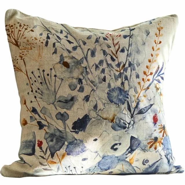Loberon Kussenhoes Carroll blauw/beige