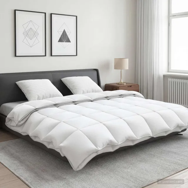 vidaXL 90% ganzen dons dekbedset FULDA 3 st 240 x 260 cm 310 GSM Wit