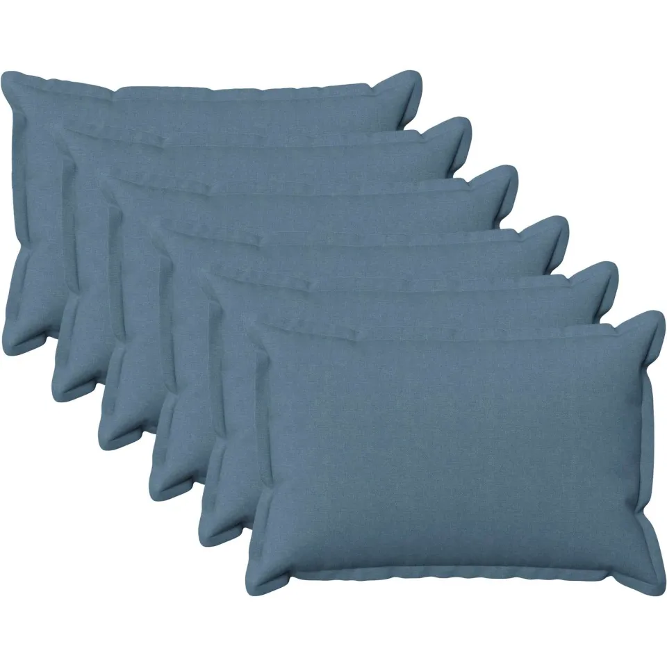 vidaXL Kussensloop 6 st HOUTEN Jeans Blauw 40 x 60 cm Faux Linnen, foto 3