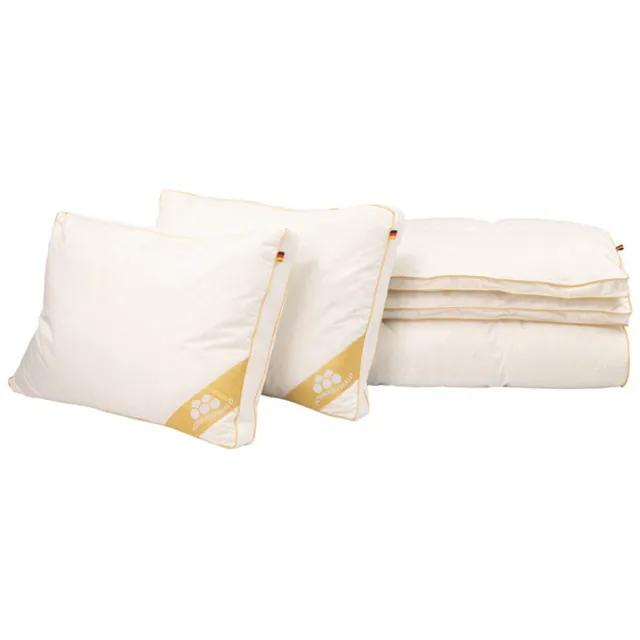 Balette Greenfirst Donsdekbed - 140x200 - Eenpersoons - Enkeldekbed Voor Alle Seizoenen - 60% Eendendons - Anti Huisstofmijt & Allergie (NOMITE) - Warmteklasse 3 - Met Gratis Hoofdkussen 50x70cm - Zomer & Winterdekbed Wit