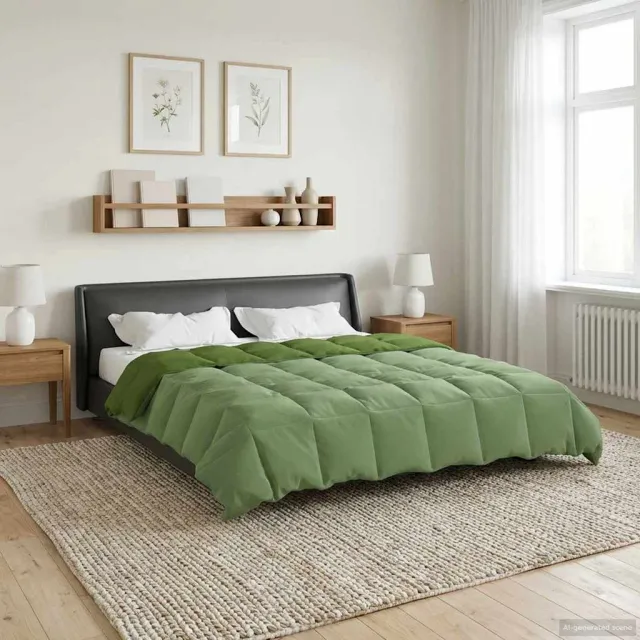 vidaXL Winter Dekbed 220 x 240 cm Winter Microfiber (100% polyester) Groen