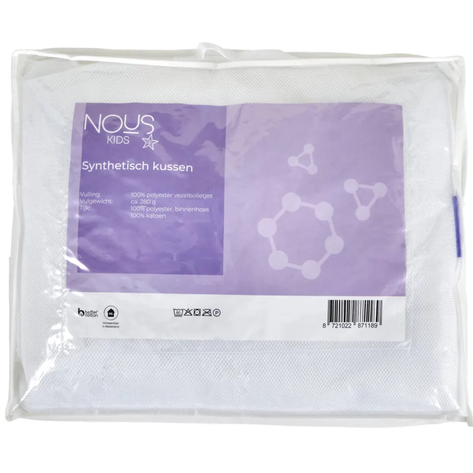 NOUS Kids synthetisch kinderkussen (60x70 cm) wit, foto 3