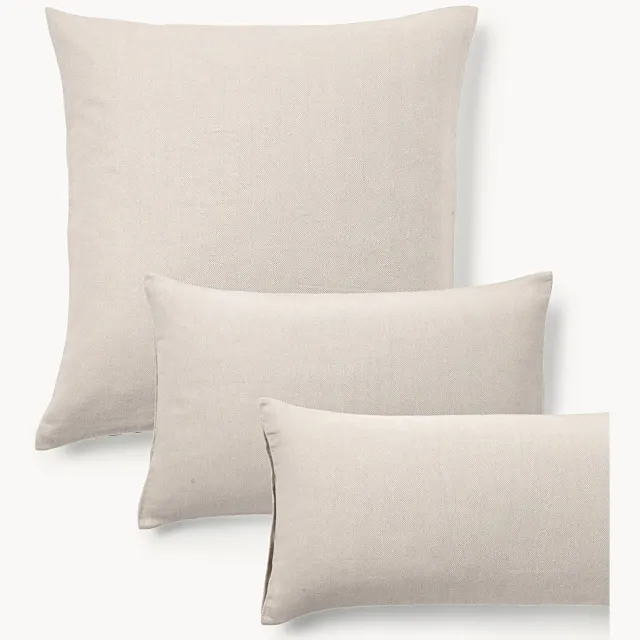 Westwing Collection Flanellen kussenhoes Wanda met visgraatpatroon taupe