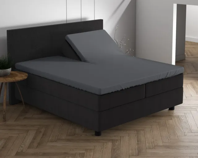 Dreamhouse Dubbel Jersey 220 gr. Splittopper Hoeslaken Antraciet 180 x 200/220