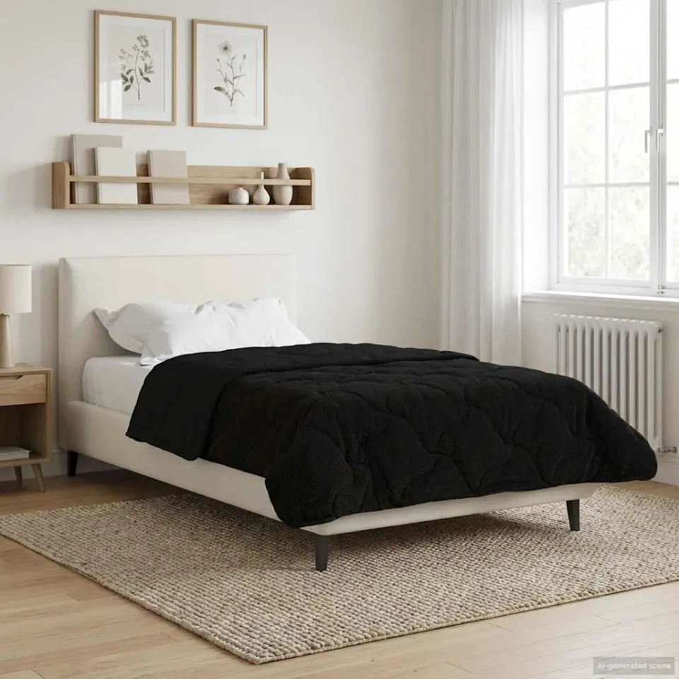 vidaXL Winter Dekbed 155 x 220 cm Winter Zwart Ademend, foto 4