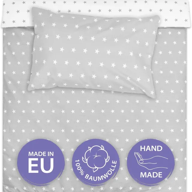 Famanu voor ledikant baby 90x120 cm - Katoen dekbedhoes voor kind bed Set Dekbedzak 90 x 120 cm En Kussensloop 60 x 40 cm wit