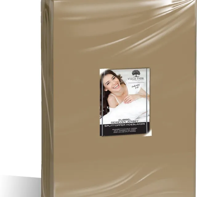 Happybed Villa Park - Split Topper Hoeslaken - Dubbel Jersey - Zand - 140x200/220 cm