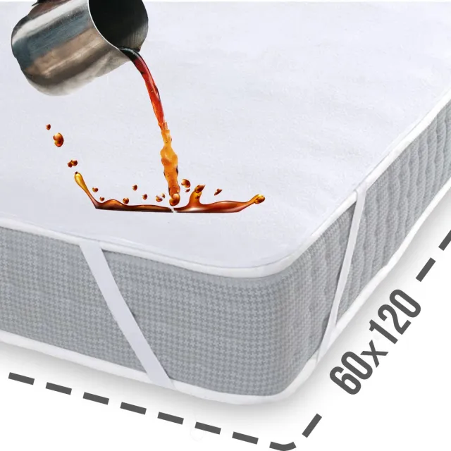 Blanche & Nuit Waterdichte Matrasbeschermer 60x120 - Wasbare Matrasbeschermer - Ademend - Katoenen Oppervlak - Antibacteriële Waterdichte Matrashoes met 4 Hoek Elastische Banden - 100% Waterdicht - Incontinentie Matrasbeschermer 60x120 cm Wit