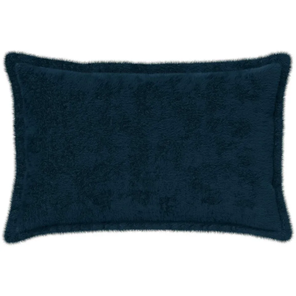 vidaXL Kussensloop 6 st HOUTEN Marineblauw 50 x 75 cm Nep Konijnenbont