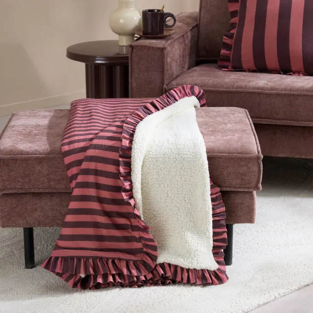 NOUS Living plaid Kenton donkerroze roze/donkerroze/off white, foto 2